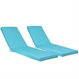 2PCS Set Outdoor Lounge Chair Cushion Replacement Patio Funiture Seat Cushion Chaise Lounge Cushion (SKY BLUE Color)
