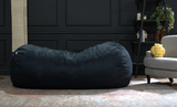 Jasper Traditional 8 Foot Cylindrical Suede Bean Bag, Black